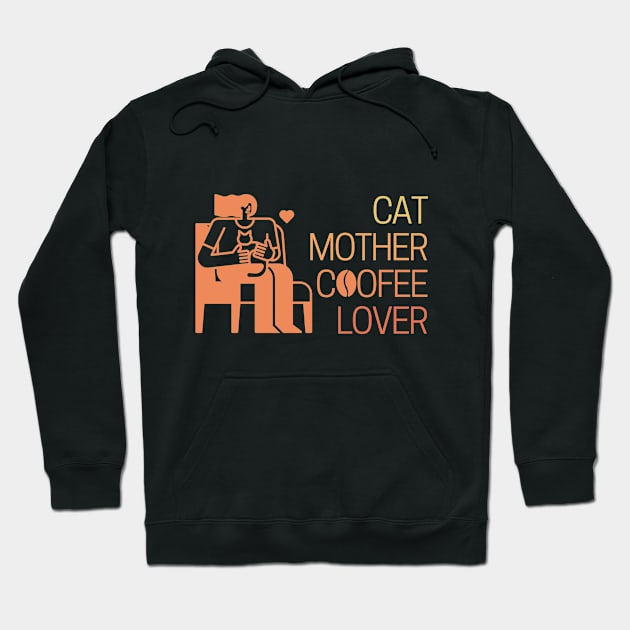 Cat Mother Coffee Lover Girl Hoodie by Clue Sky